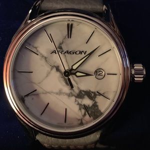Aragon marbled caprice stone dial automatic watch